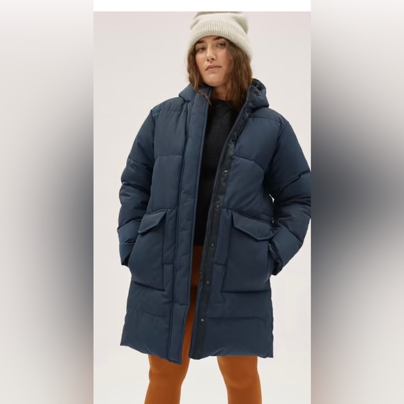 Everlane Jackets & Blazers - Everlane Renew Long Puffer Navy (M)